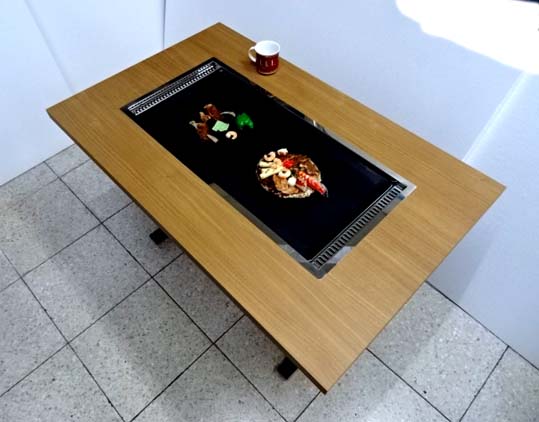 お好み焼きテーブル 鉄板焼きテーブル ダイニング鉄板付テーブル 