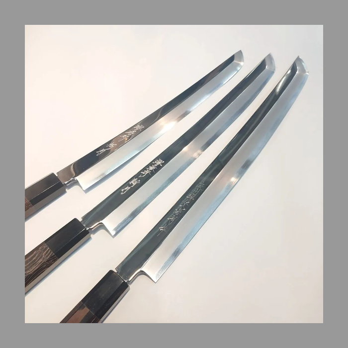 画像: 堺孝行 斬月 先丸正夫 銀三鋼 塗り鞘ピン付き 300mm 330mm 360mm 390mm 鏡面 タケウチ別注品 レア ステンレス系 サビにくい